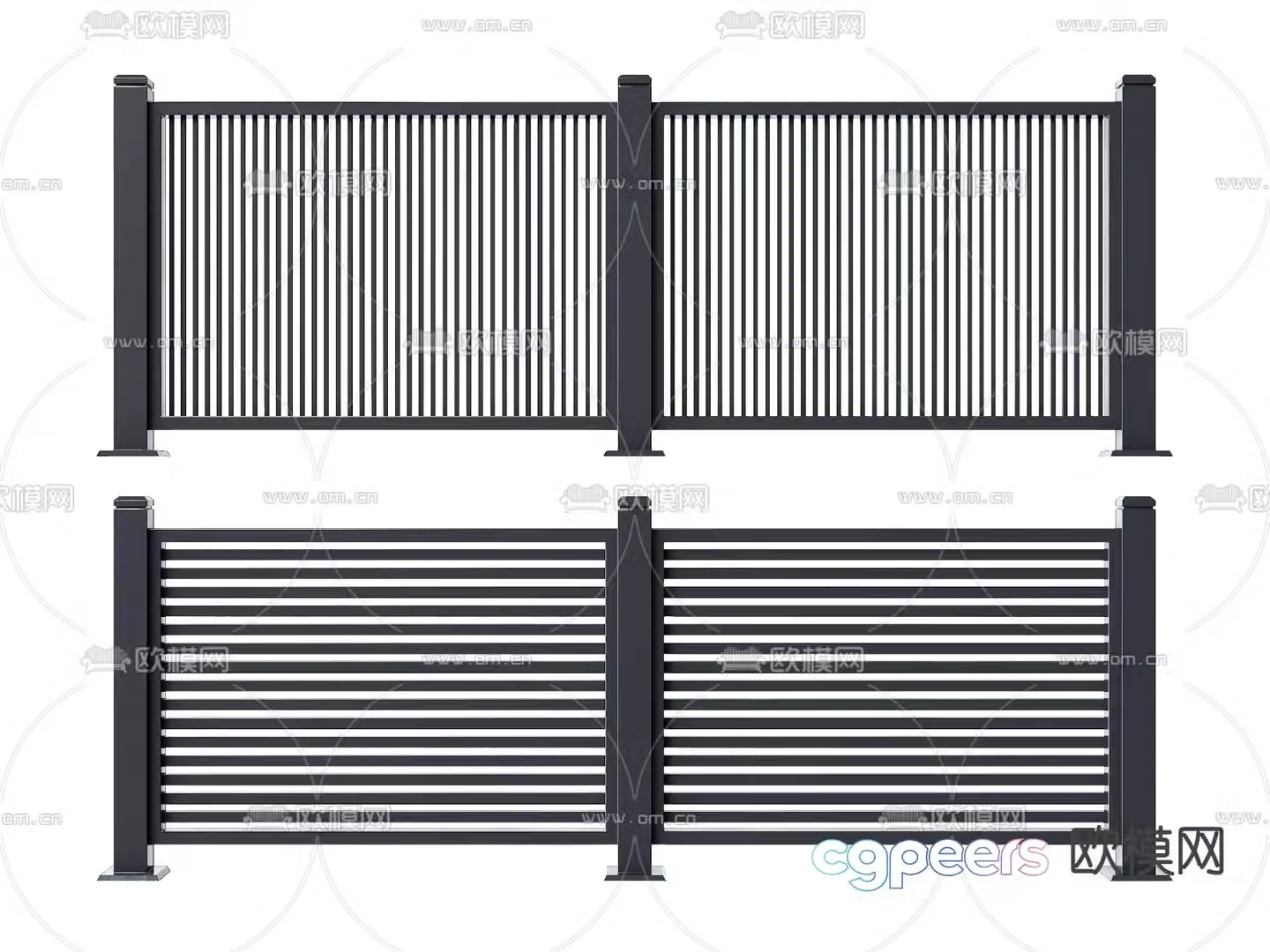 Fence Railing Guardrail 3d Model