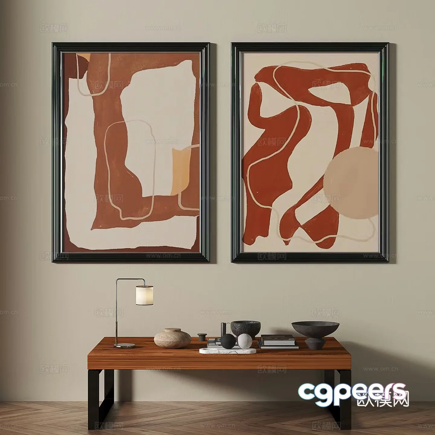 Modern medieval decorative painting 3d model