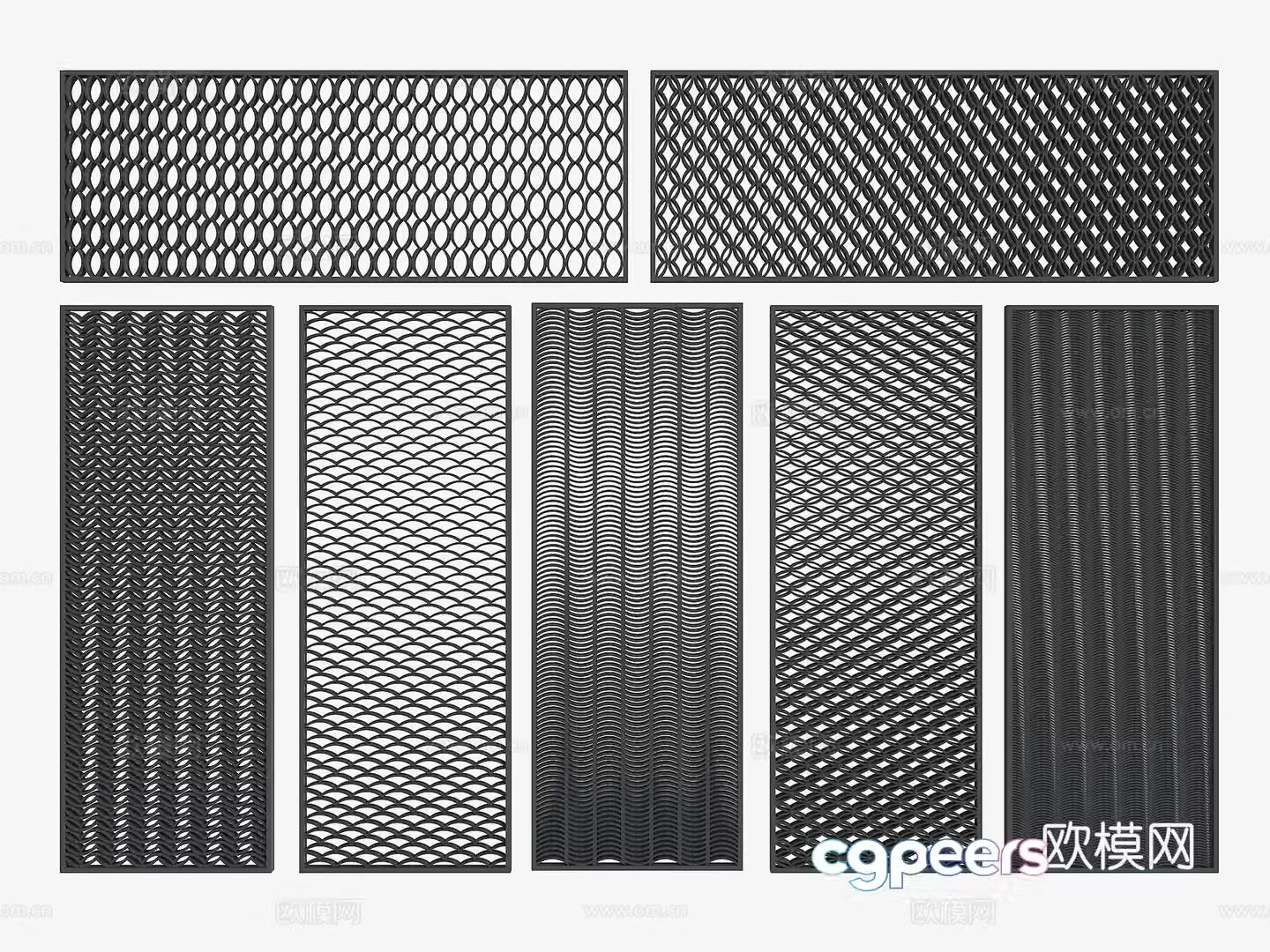 Modern tile wall tile partition tile background wall Chinese background wall tile hollow wall 3D model