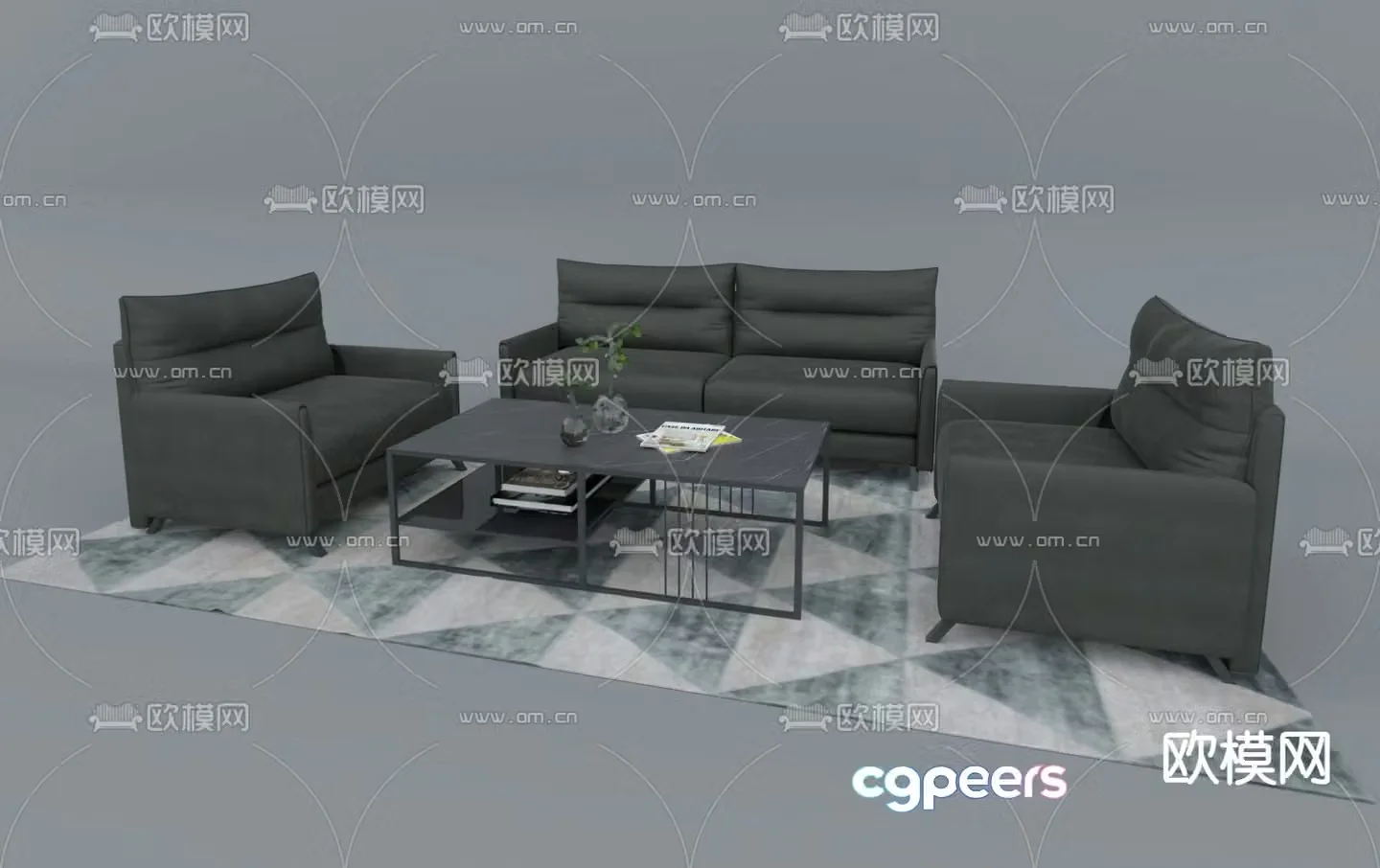 Office sofa modular sofa 3d model