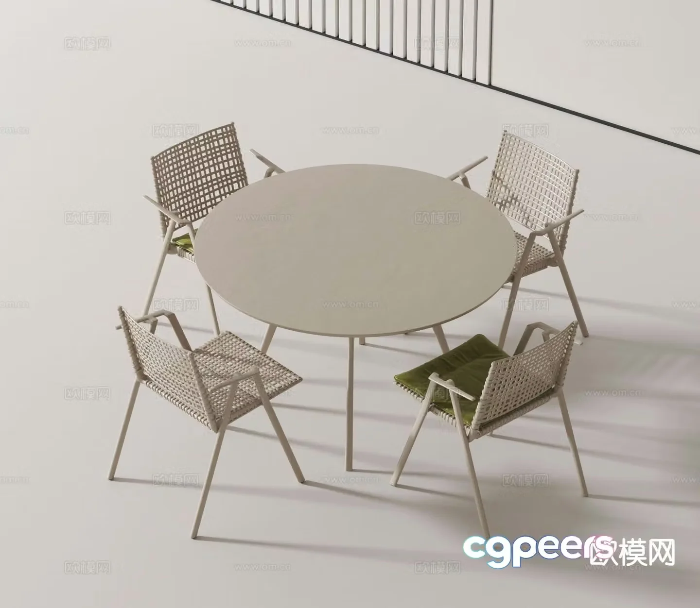 Modern leisure table and chairs 3d model