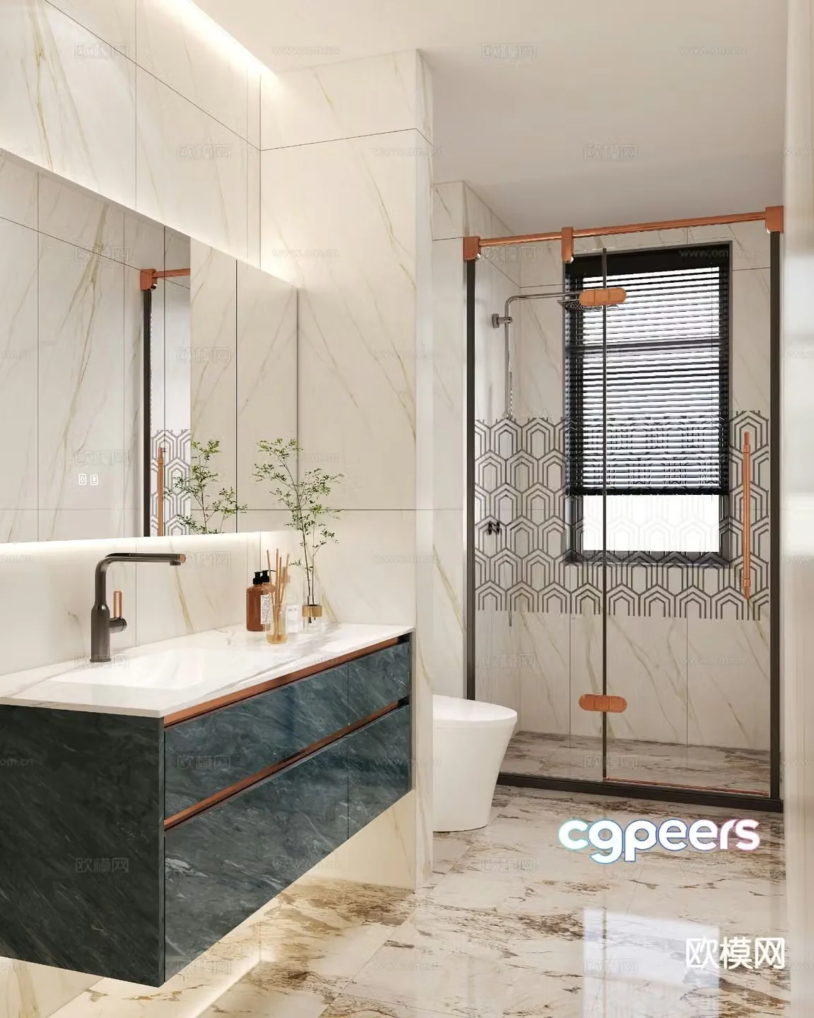 Modern bathroom bathroom 3d model
