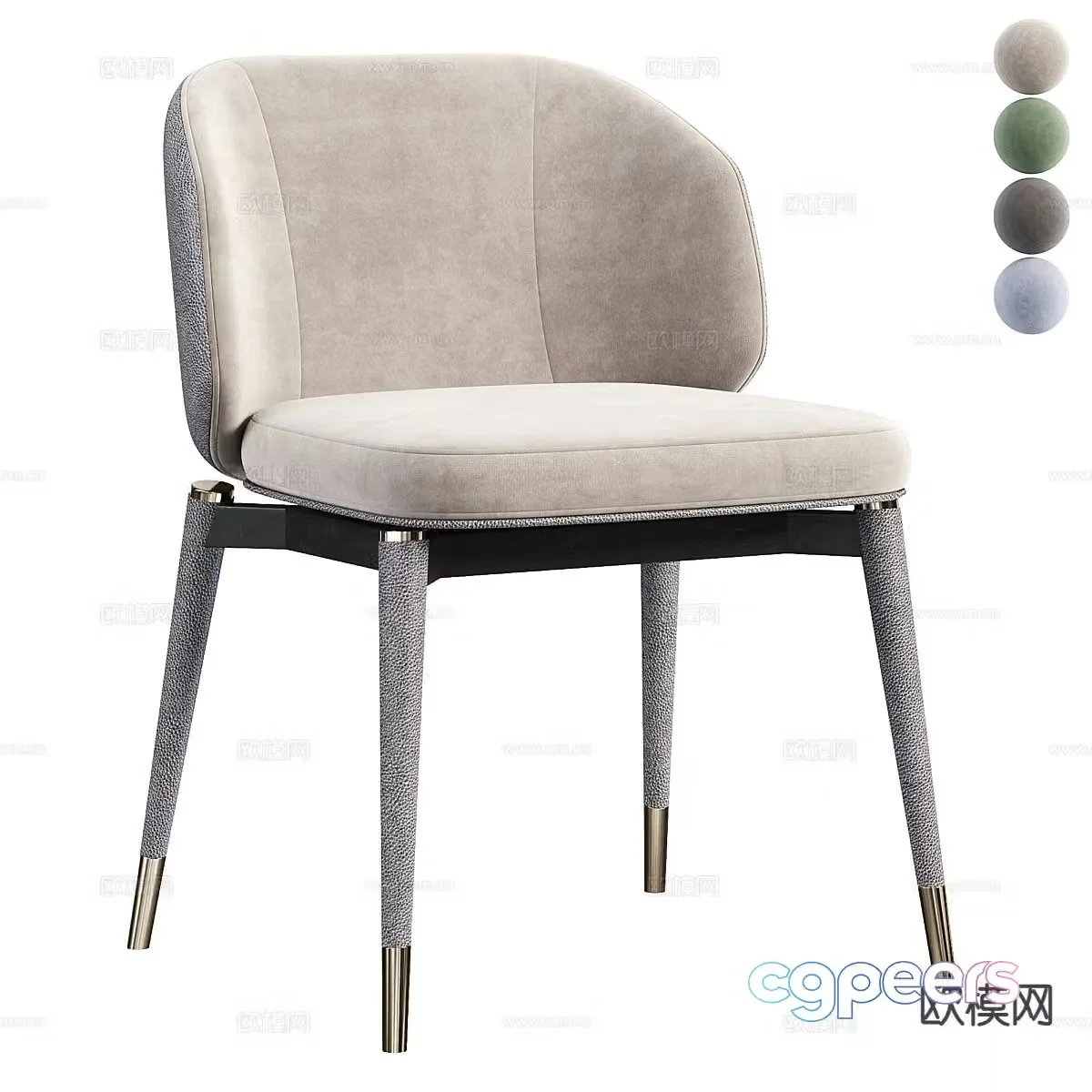 Modern dining chair single chair 3d model