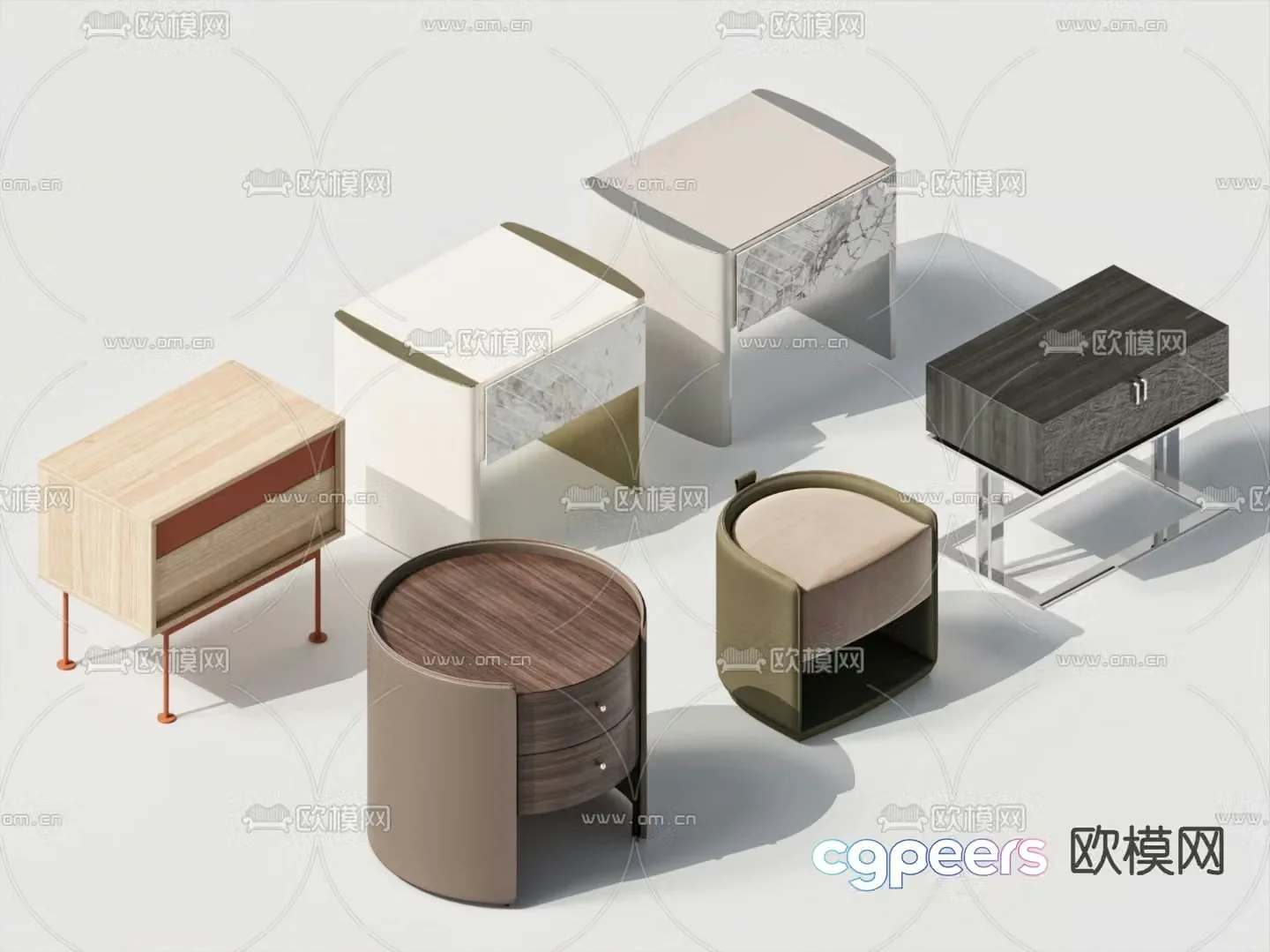 Modern bedside table 3d model