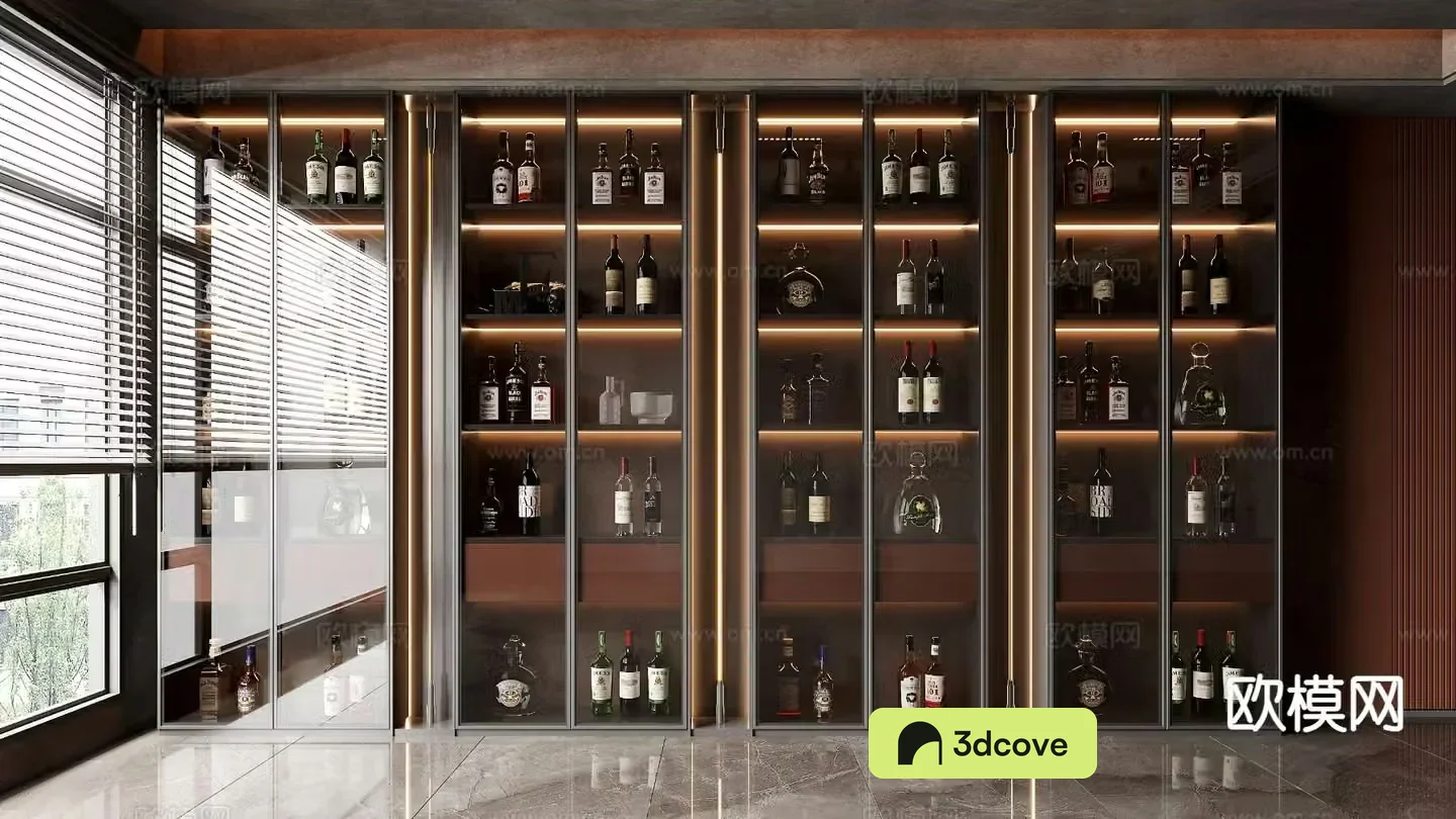 Light luxury wine cabinet glass wine cabinet