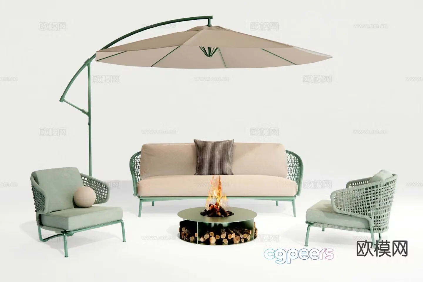 Outdoor sofa patio sofa 3d model