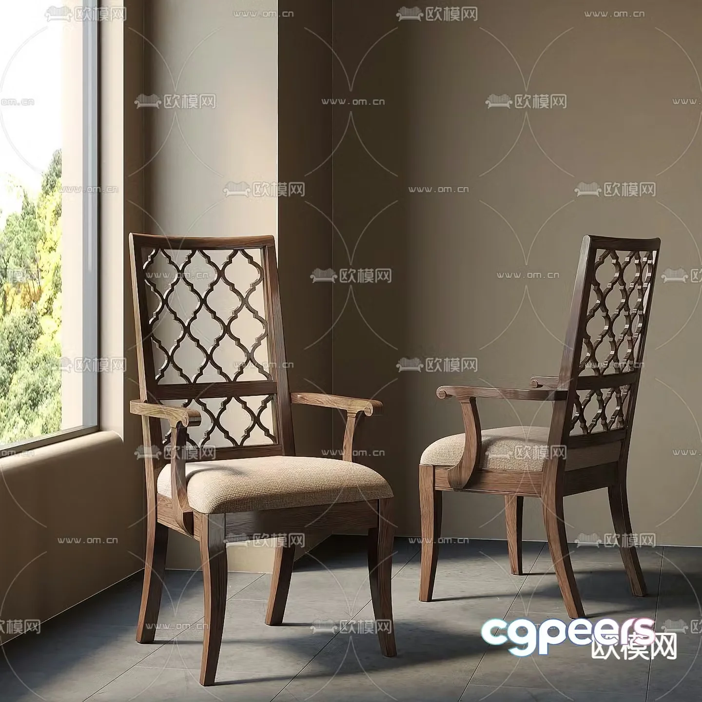 American chair leisure chair 3d model