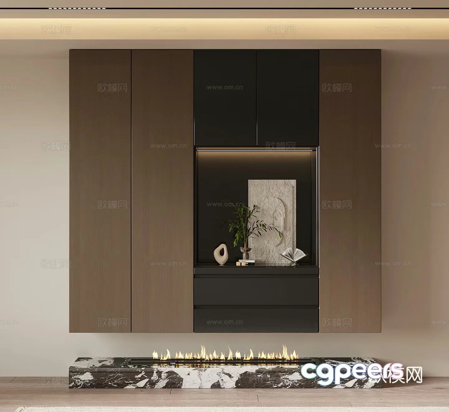 Italian minimalist shoe cabinet 3D model