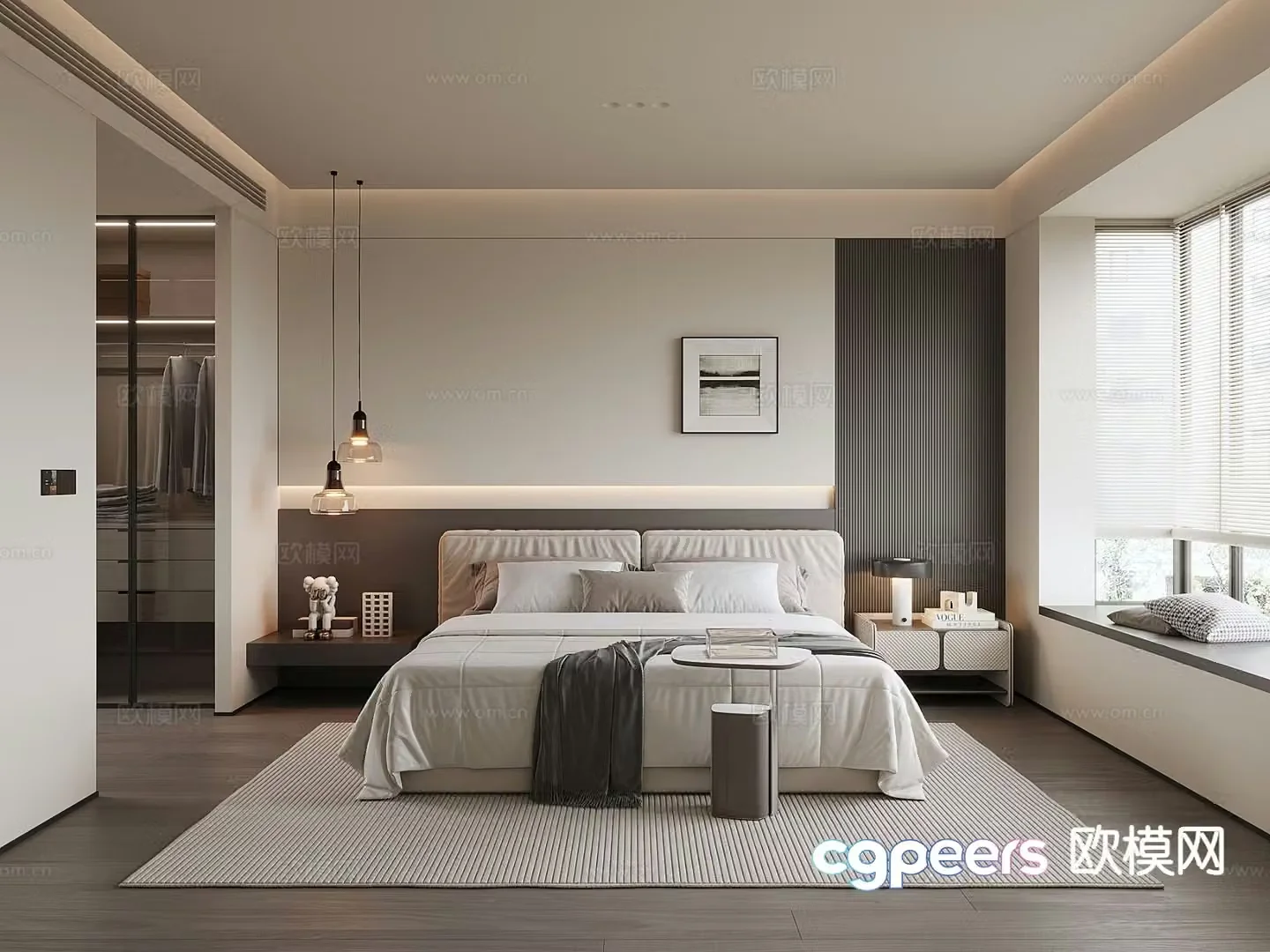 Modern bedroom master bedroom 3d model