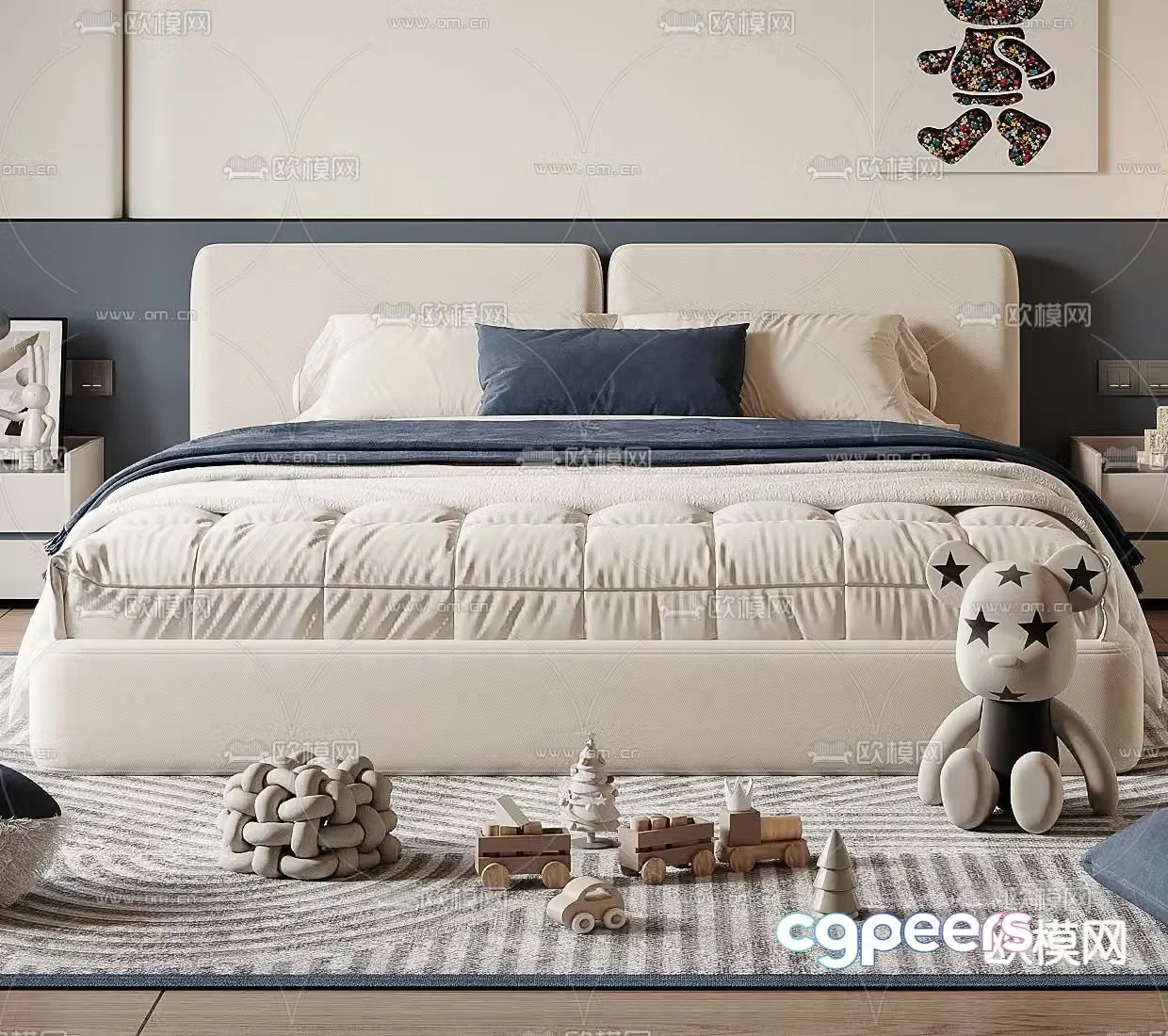 Modern children’s bed 3d model