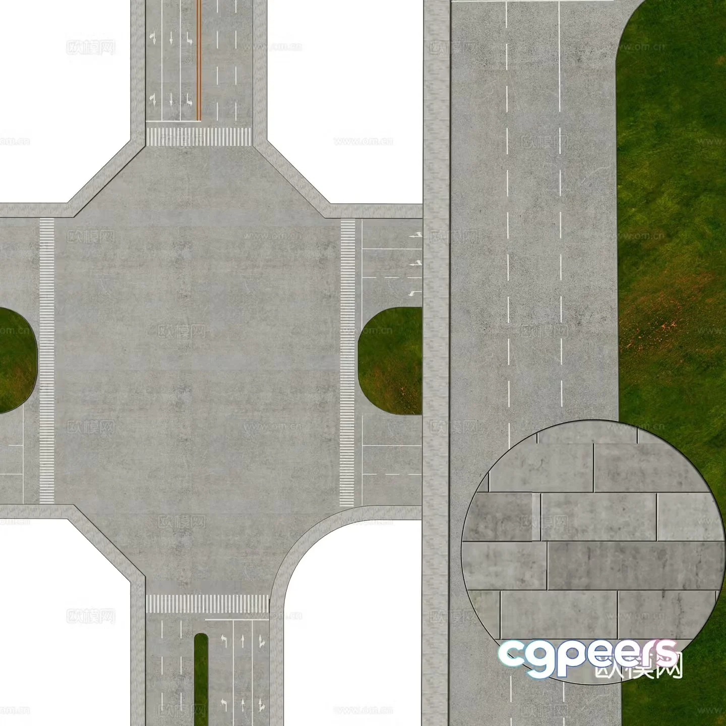 Modern municipal road highway 3d model