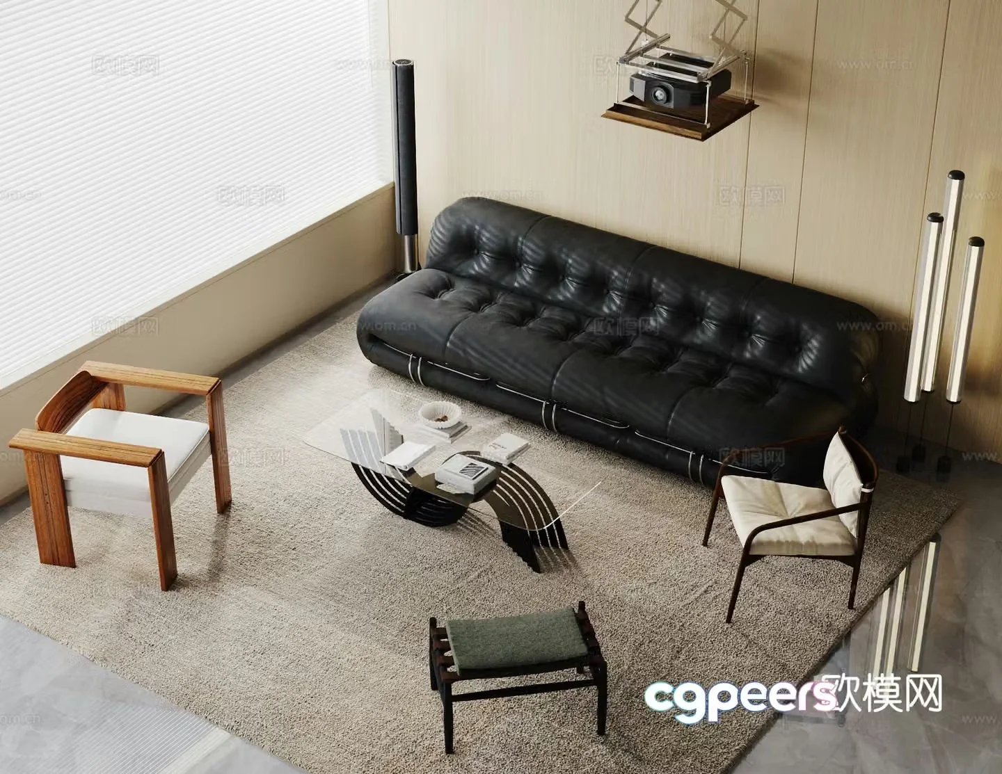 Medieval style modular sofa 3D model