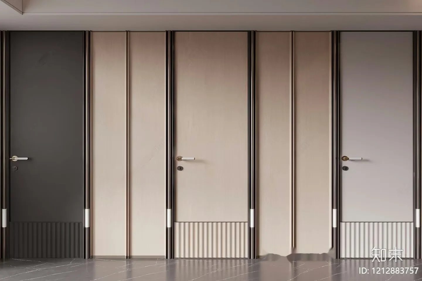 Modern Sliding Doors 3D Model – 1445 – VRAY Render