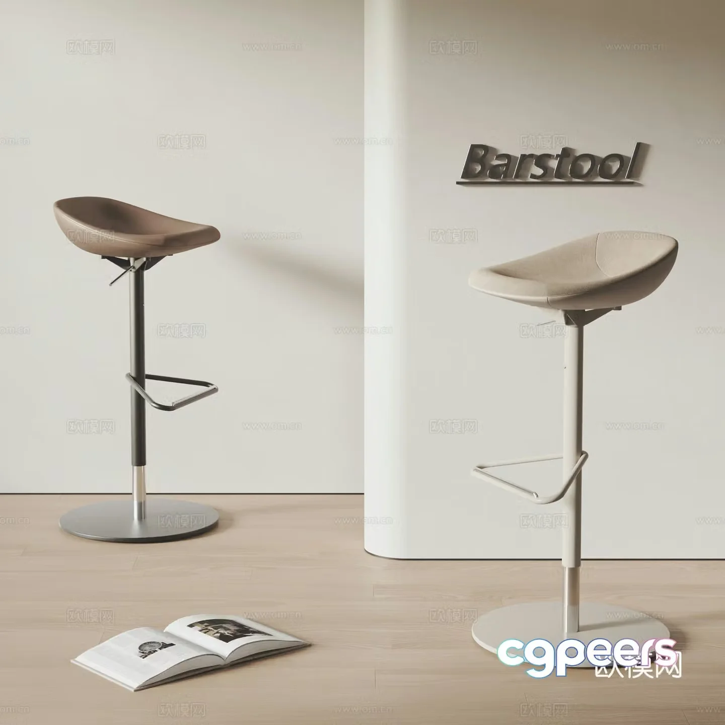 Modern bar chair combination bar stool lift bar chair fabric bar chair leather bar chair metal bar chair 3d model