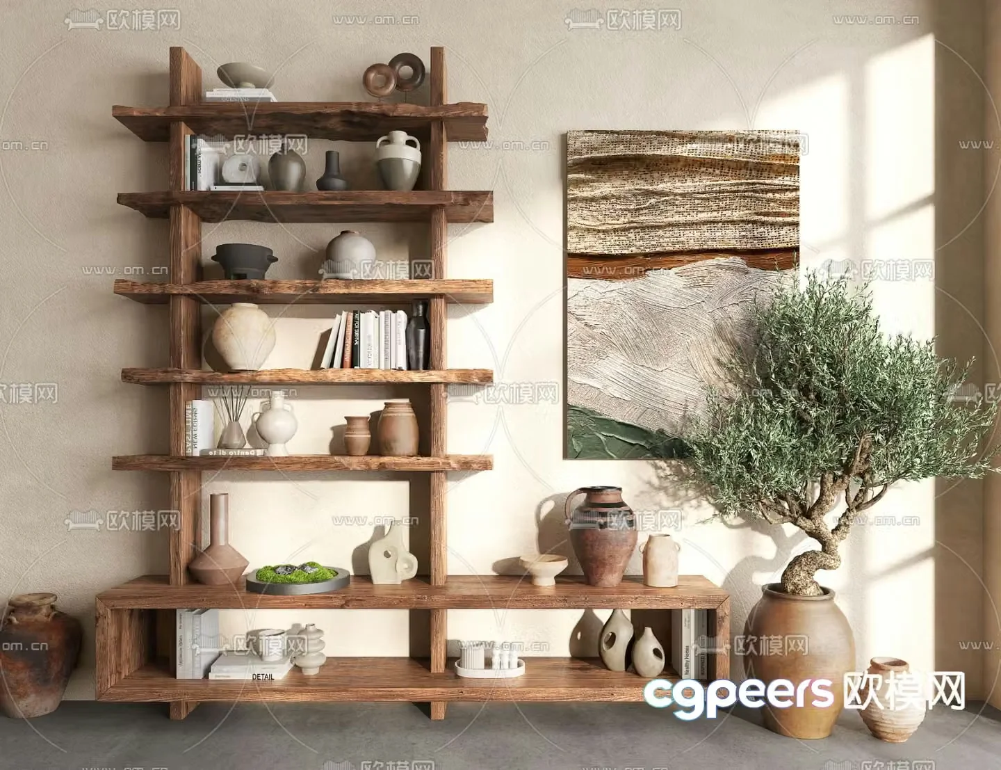 Middle-aged style decorative rack 3D model