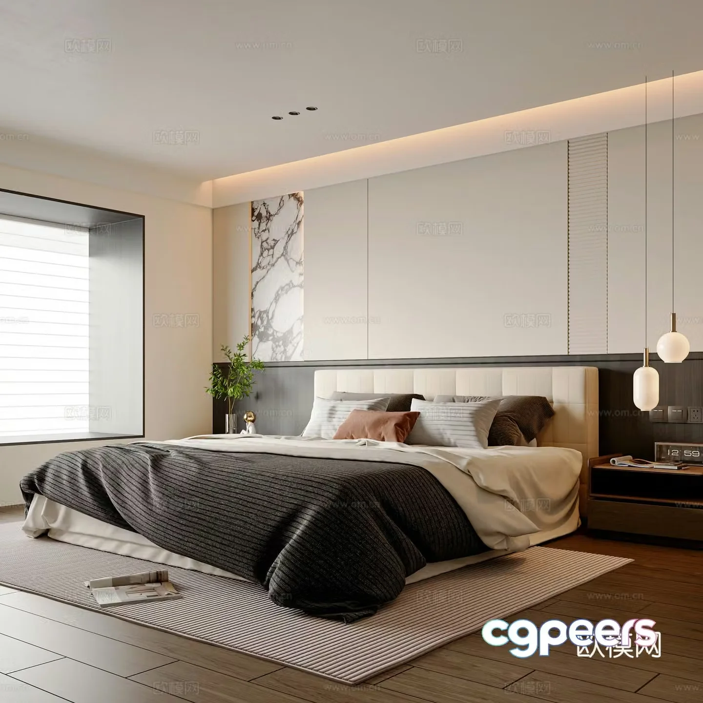 Modern bedroom master bedroom 3d model