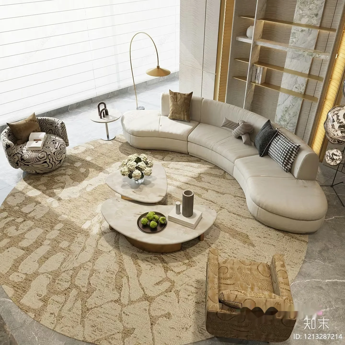 Modern Living Room 3D Model – 16985 – VRAY Render