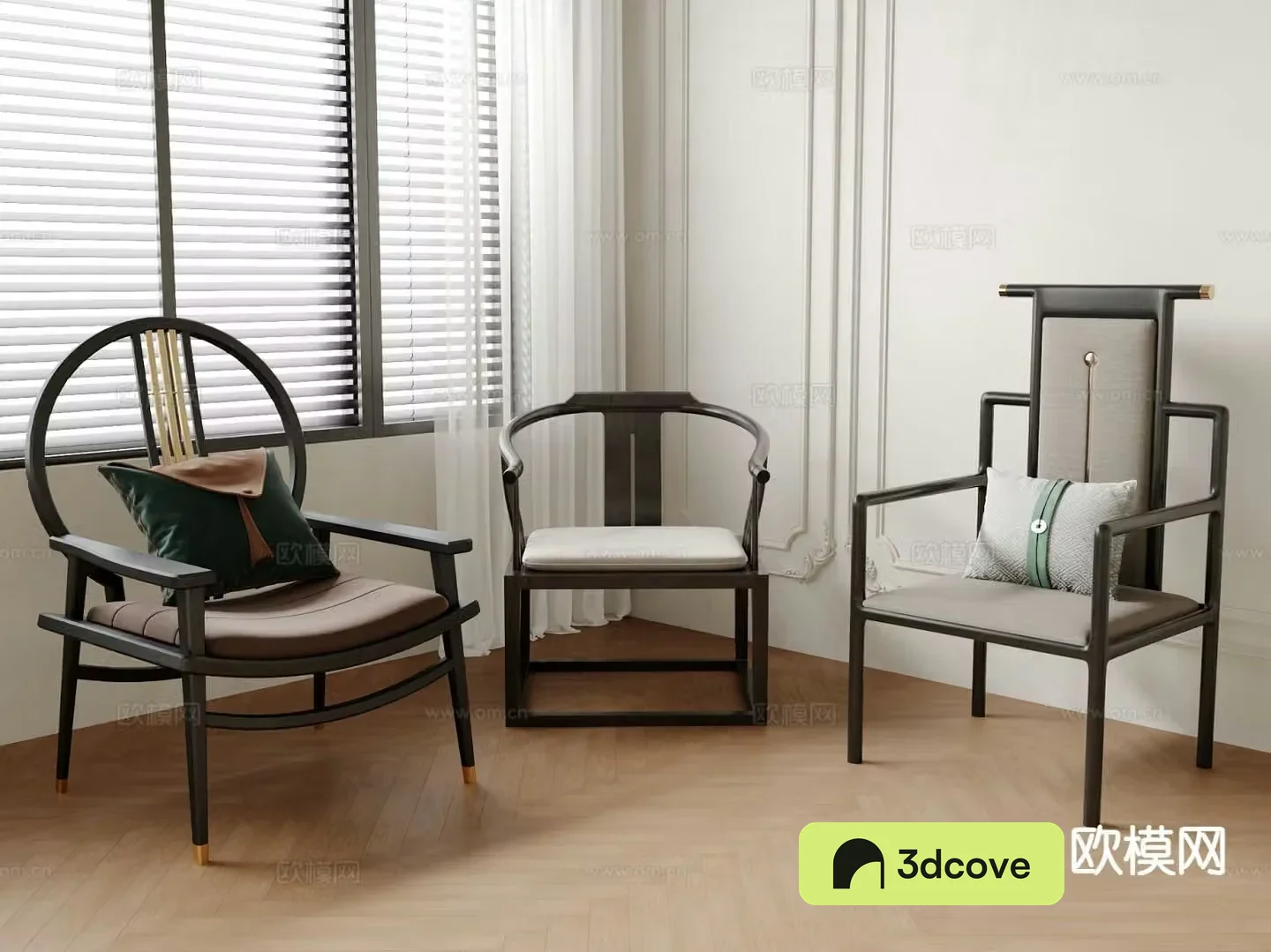 Chinese style single chair arm chair official hat chair