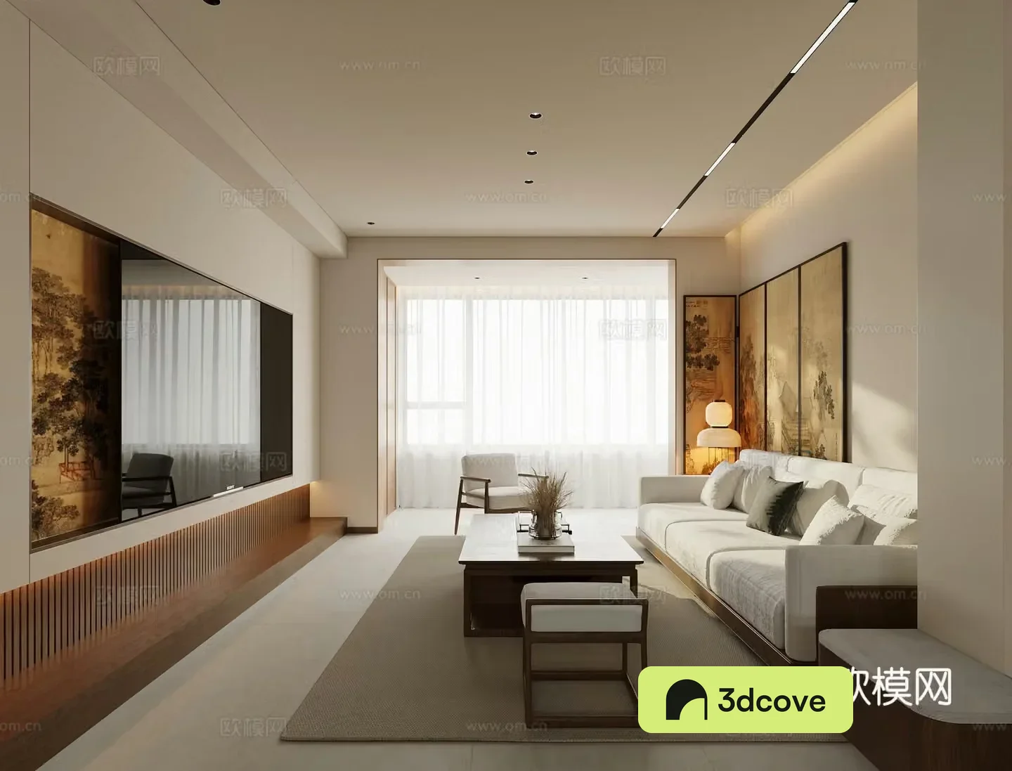 New Chinese living room Song style living room