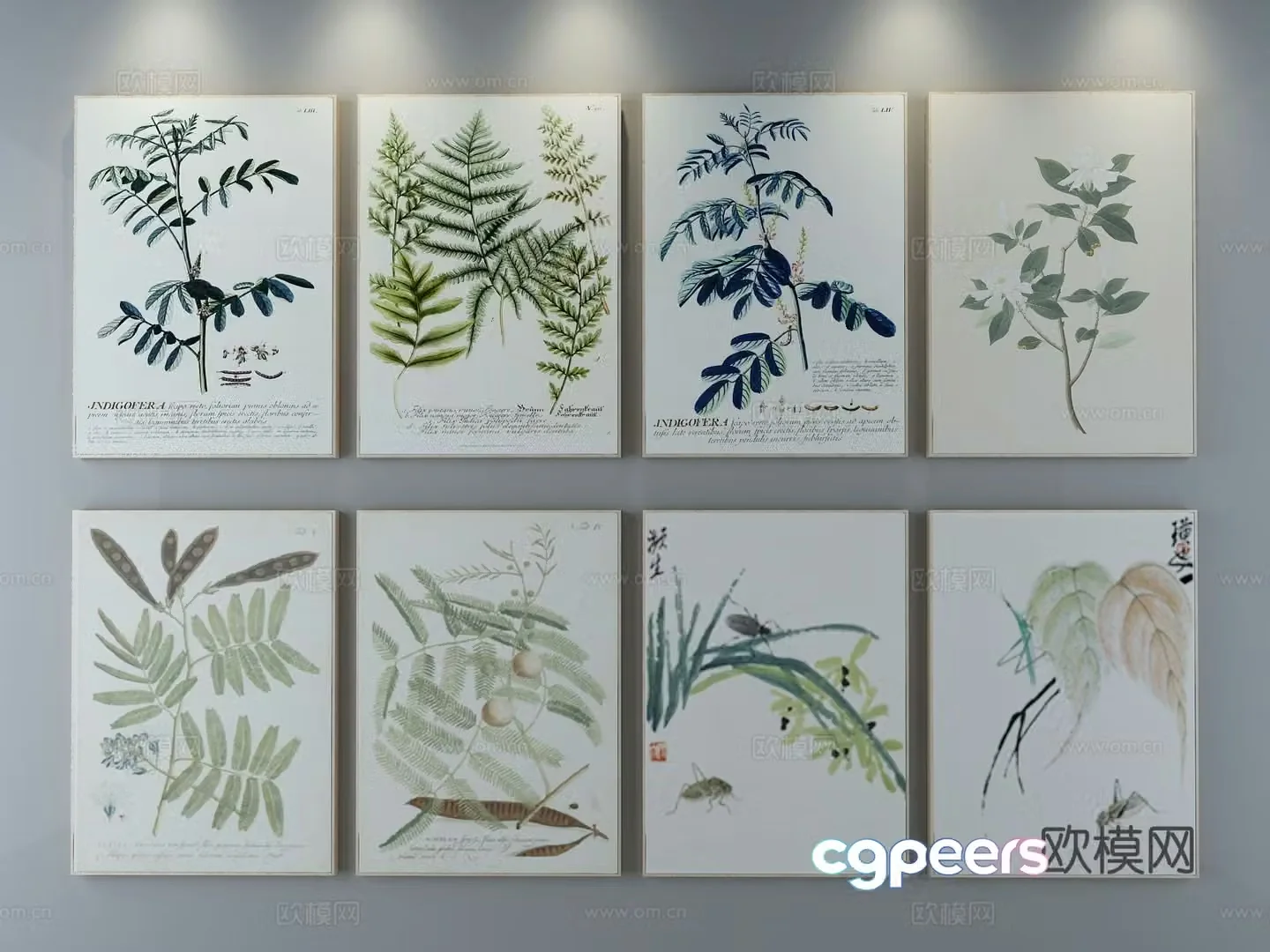 Modern minimalist painting decorative hanging painting 3d model