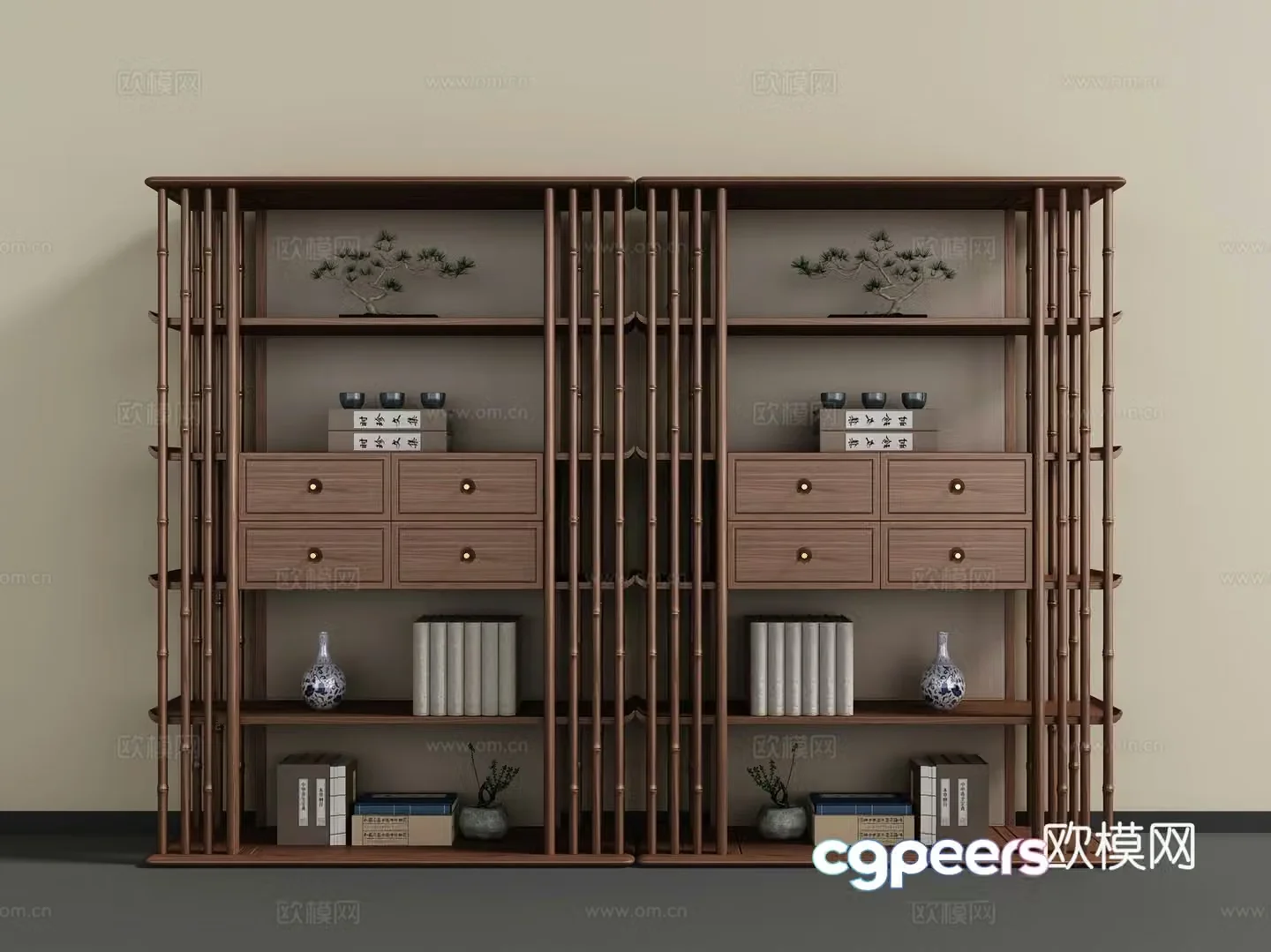 New Chinese style 3D model of Bo Gu shelf