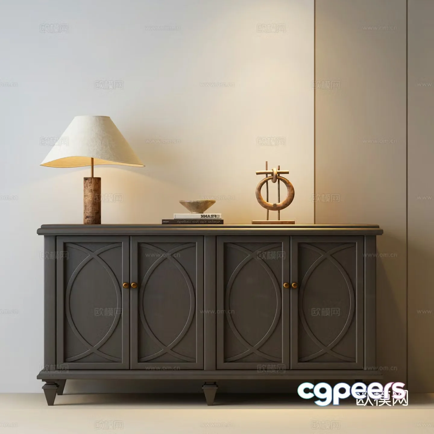 American style entrance cabinet French medieval entrance cabinet American side cabinet American style chest of cabinet 3D model