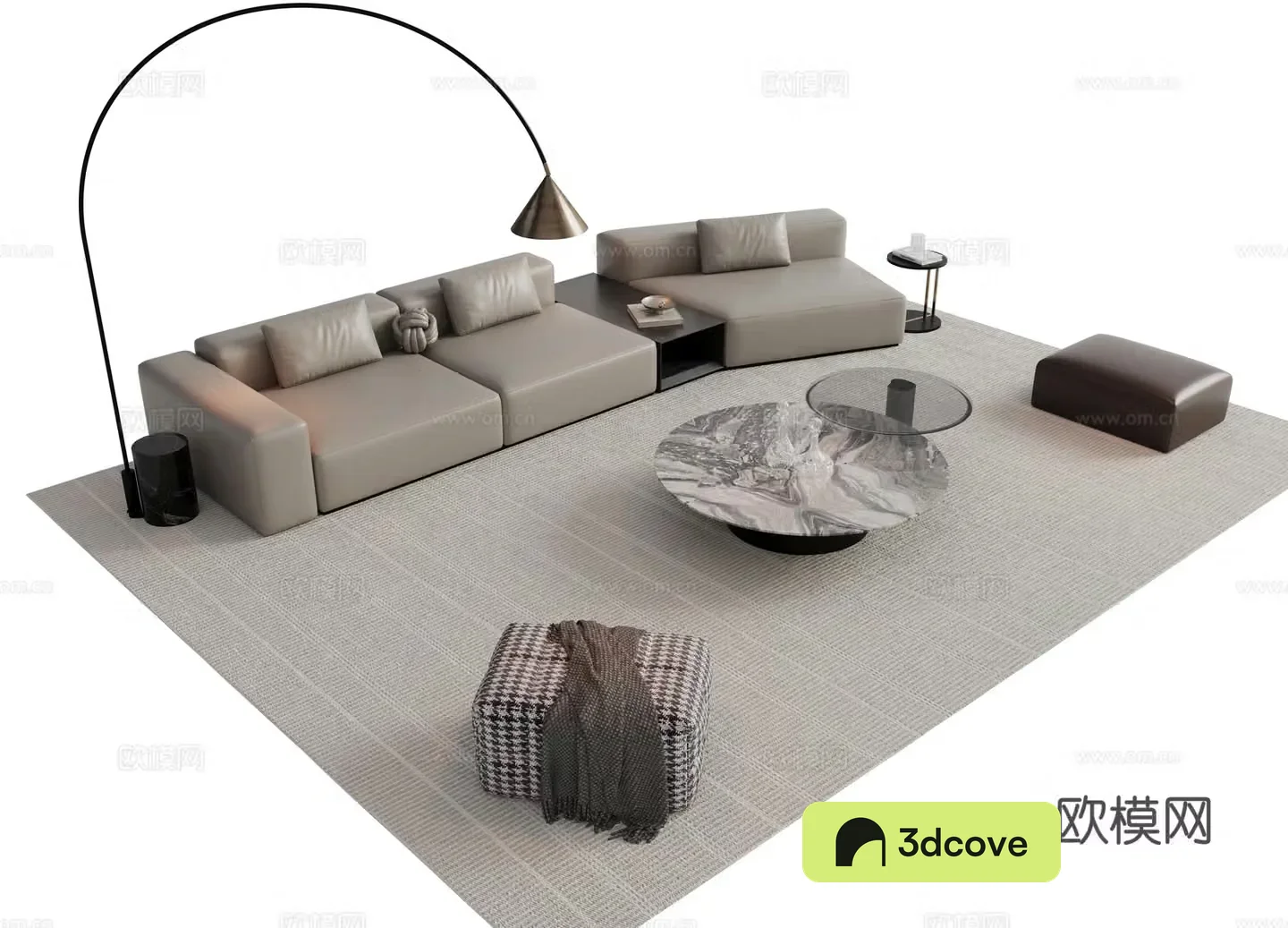 Modern Italian sofa combination Sofa coffee table combination Italian living room sofa decoration ornament cloth