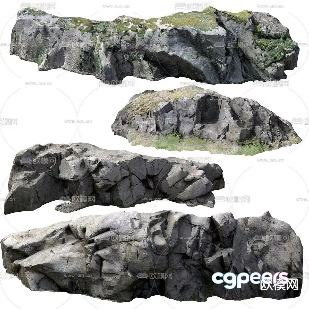 Modern rockery landscape stone 3D model
