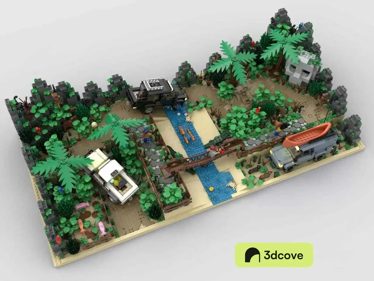 A 3D Model Of A Jungle Scene