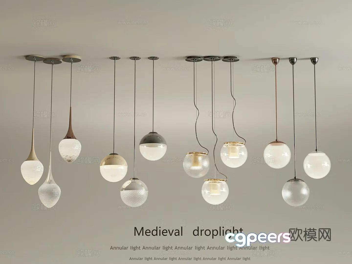 Modern small chandeliers 3d model