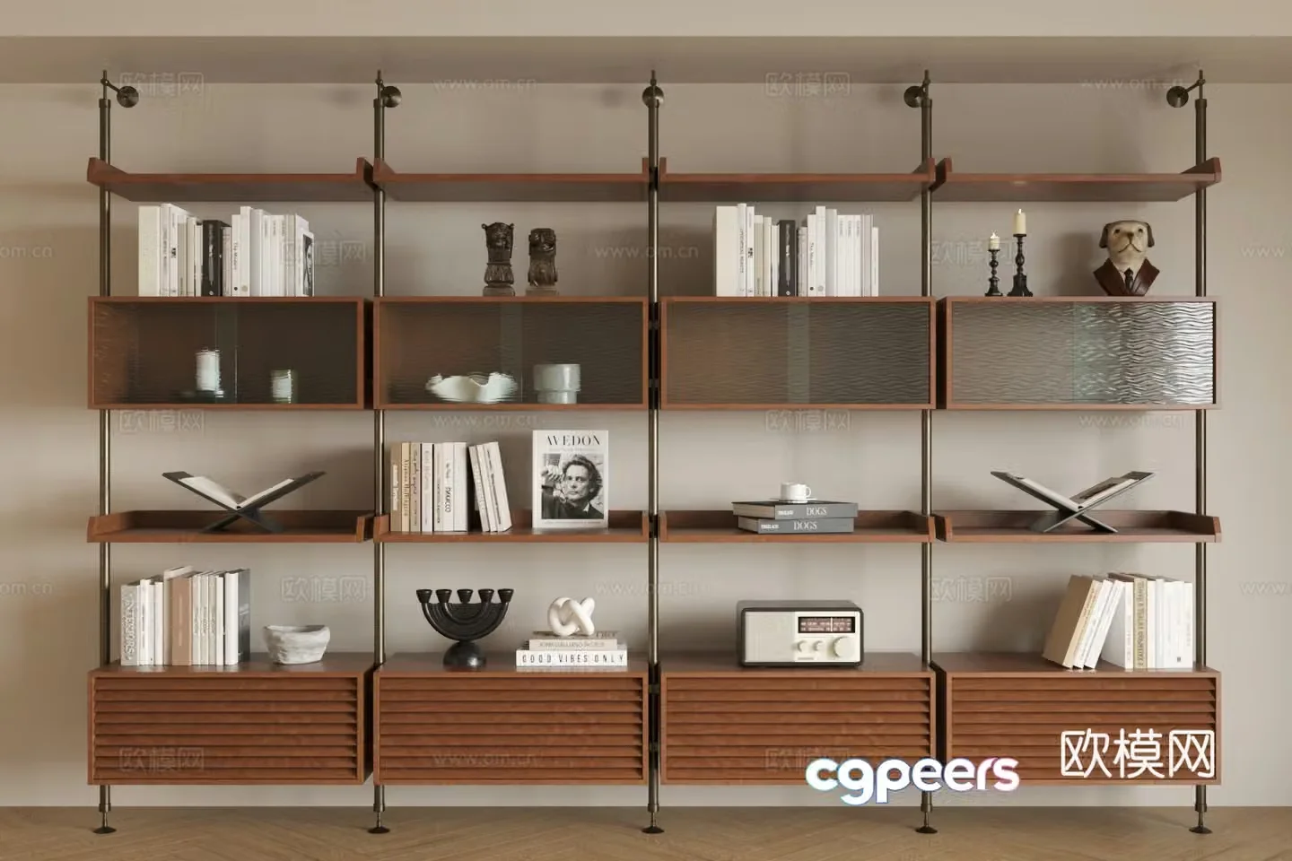 Middle-aged bookcase Study room bookcase Wall-wide bookcase Living room bookcase Middle-aged bookcase Book 3D model