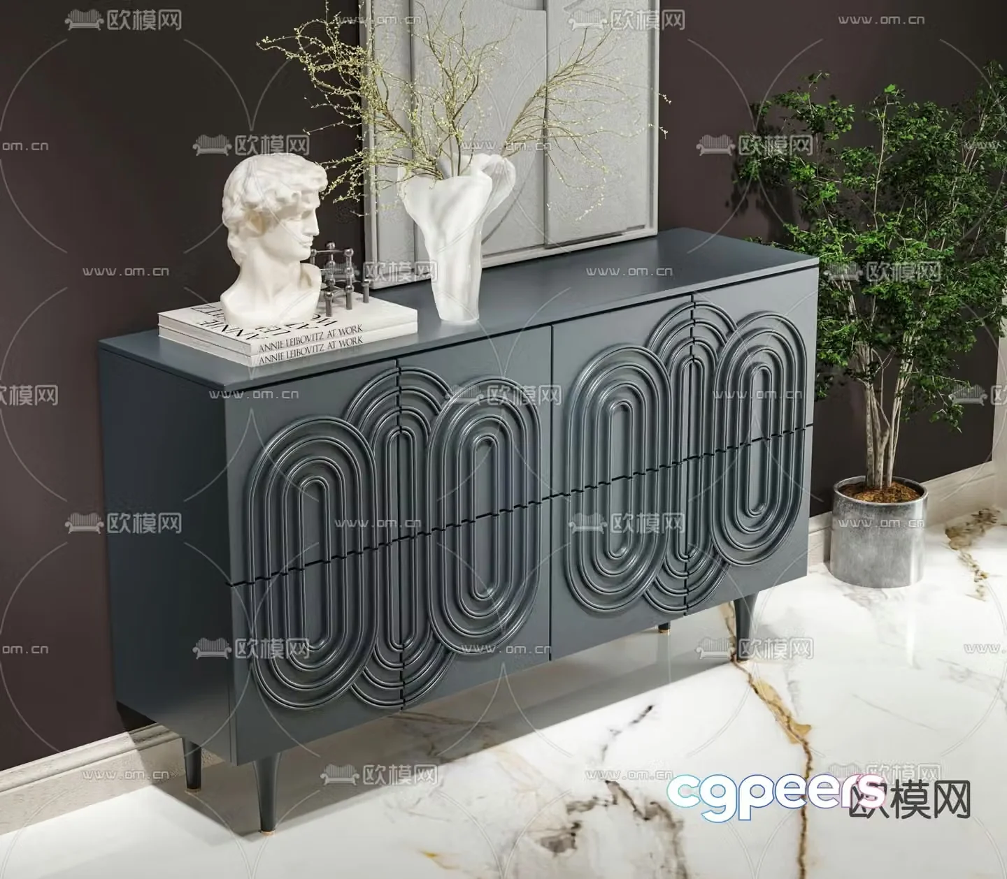Modern side cabinet entrance cabinet end view cabinet 3D model