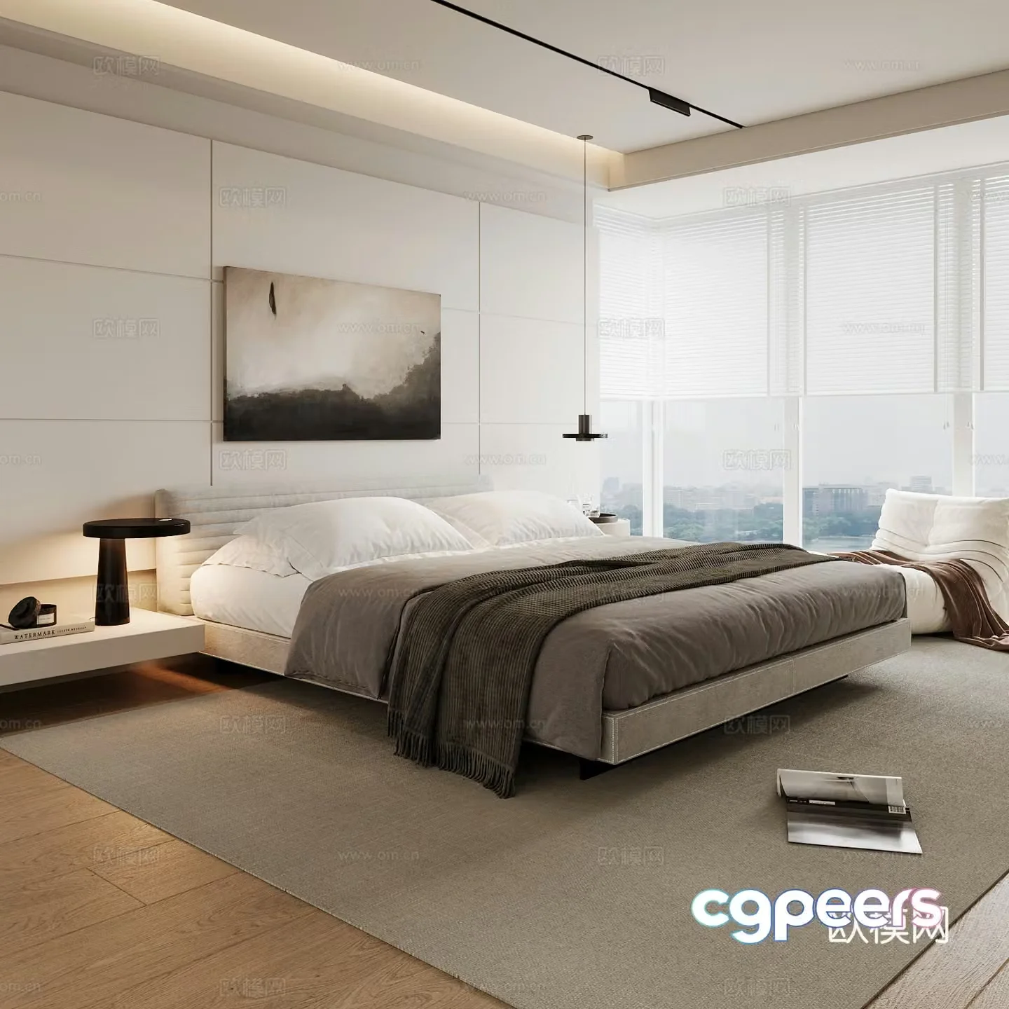 Modern home bedroom Modern bedroom Italian bedroom Simple bedroom Italian bed 3d model