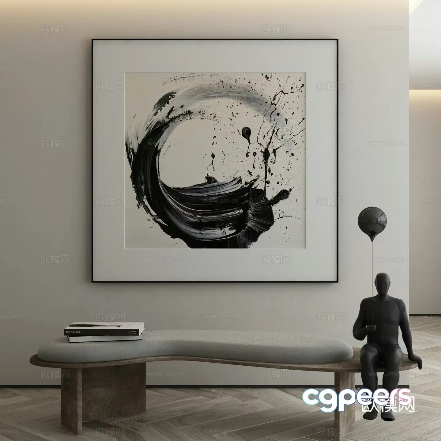 Modern Wasabi Hanging Painting Oil Painting 3D Model