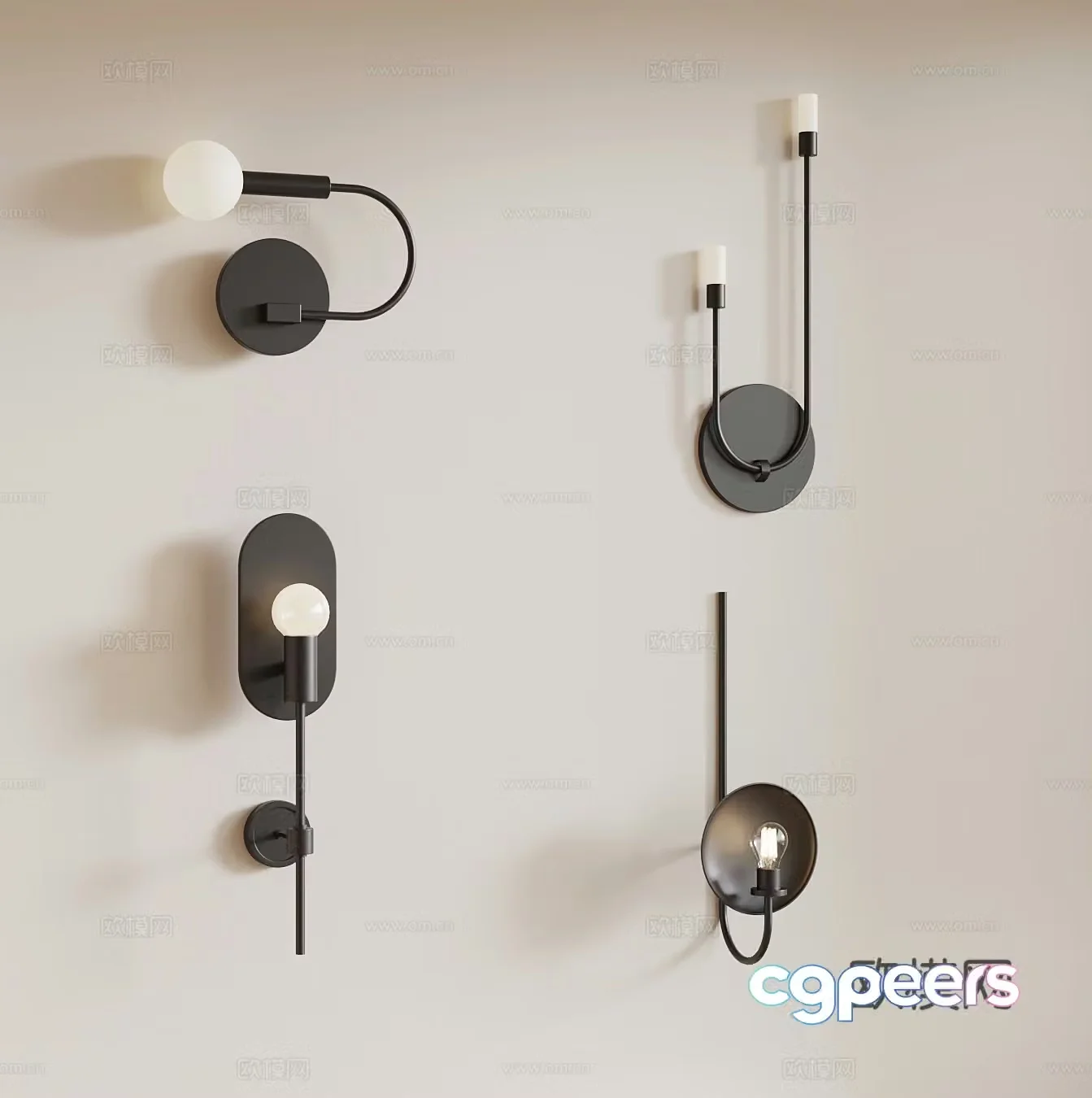 Modern small wall lamp bedside lamp decorative lamp 3d model