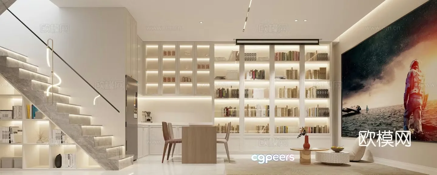 Modern basement 3d model