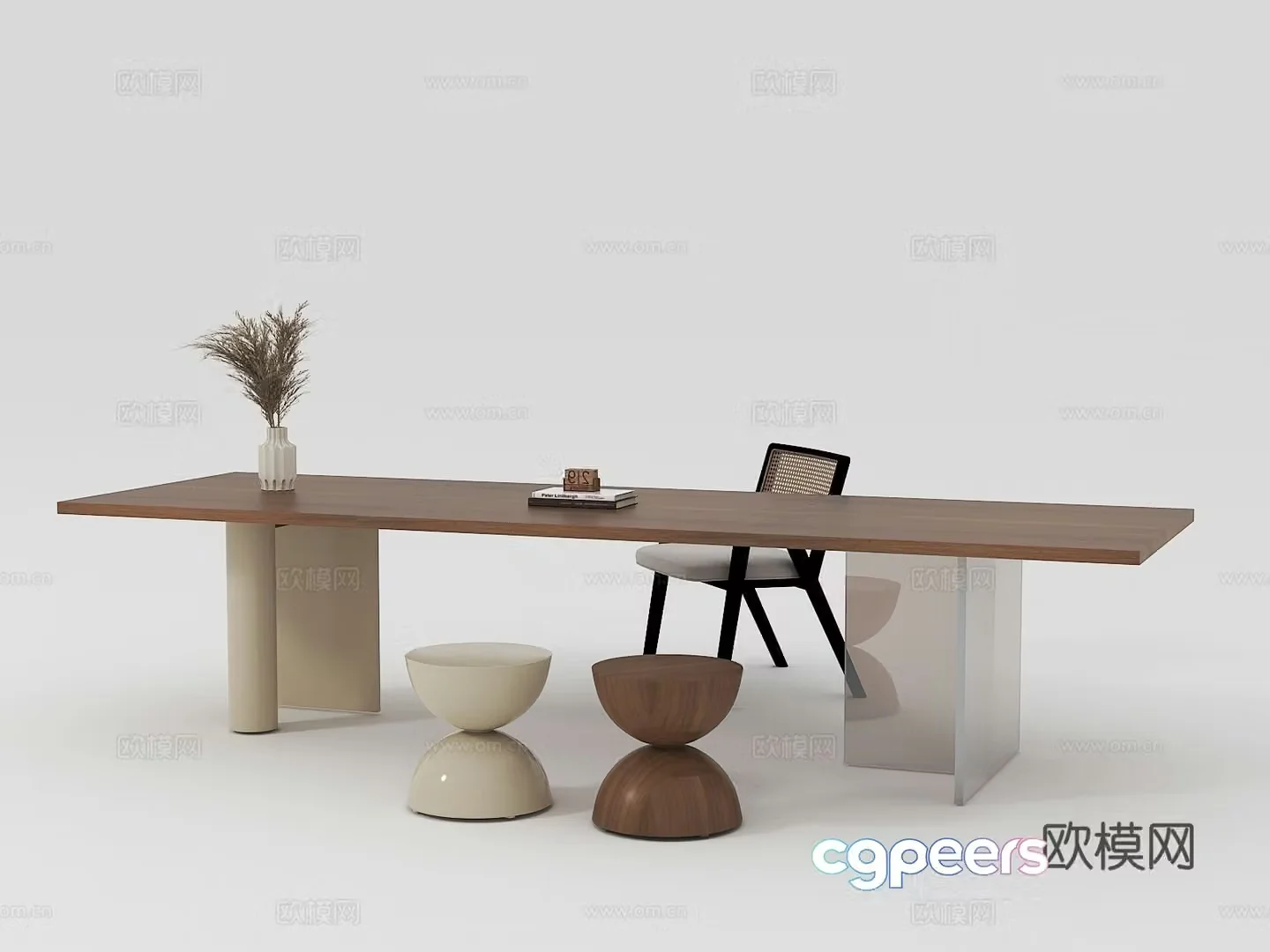 Medieval desk and chair 3d model