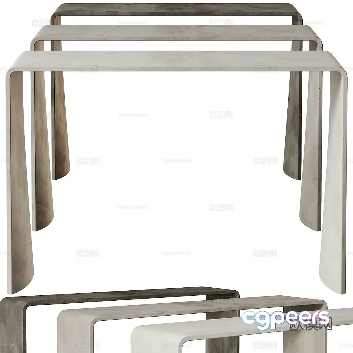 Modern Italian minimalist end viewing platform 3D model