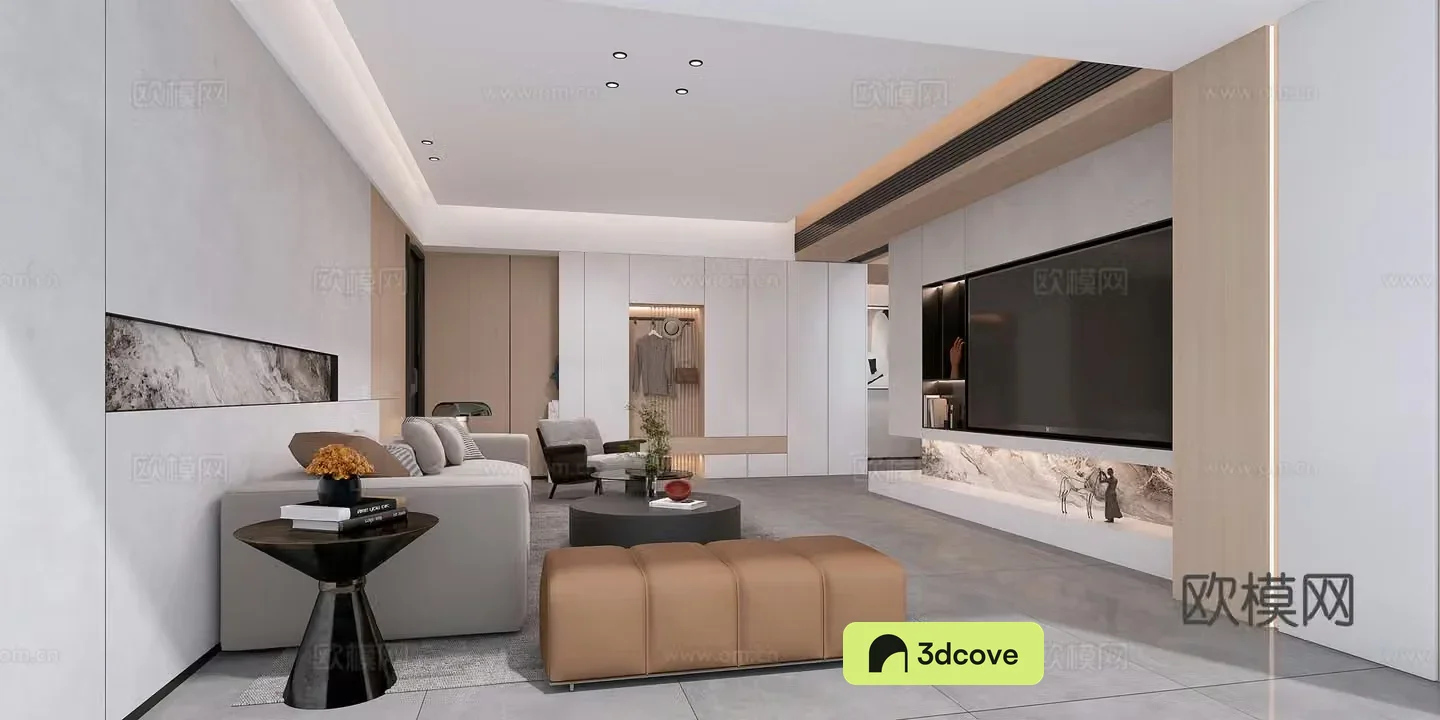 Modern living and dining room