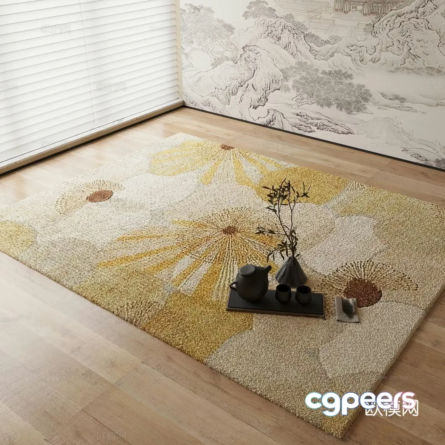 New Chinese carpet 3D model