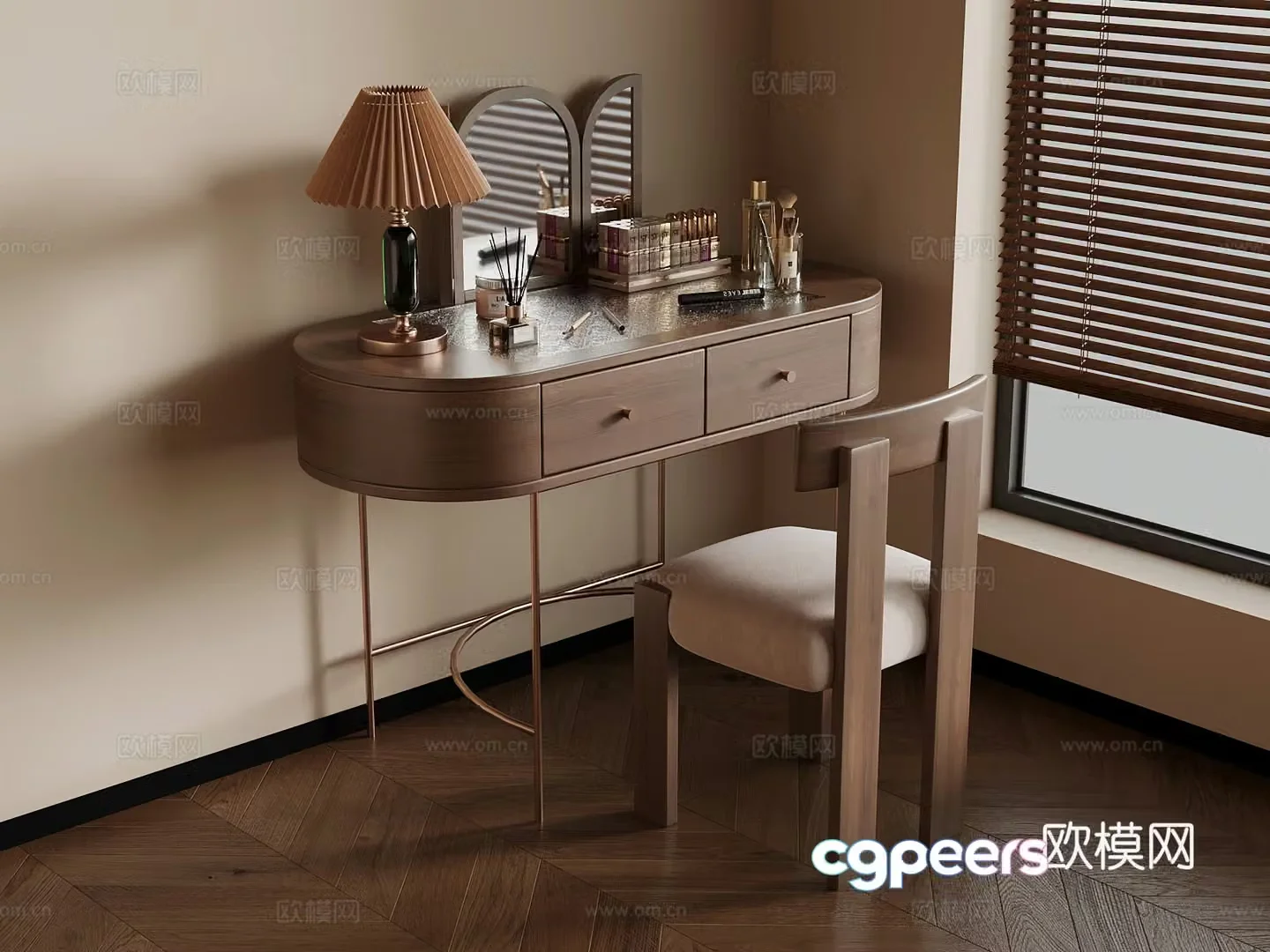 Dressing table French medieval dressing table 3D model