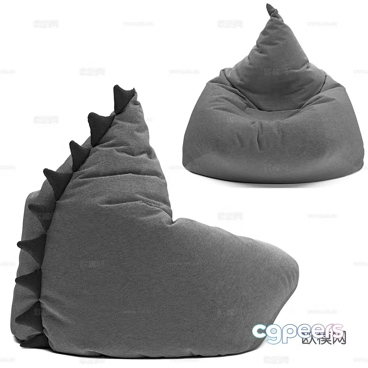 Modern bean bag chair lazy sofa 3d model
