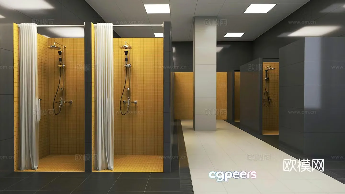 Modern shower area 3d model