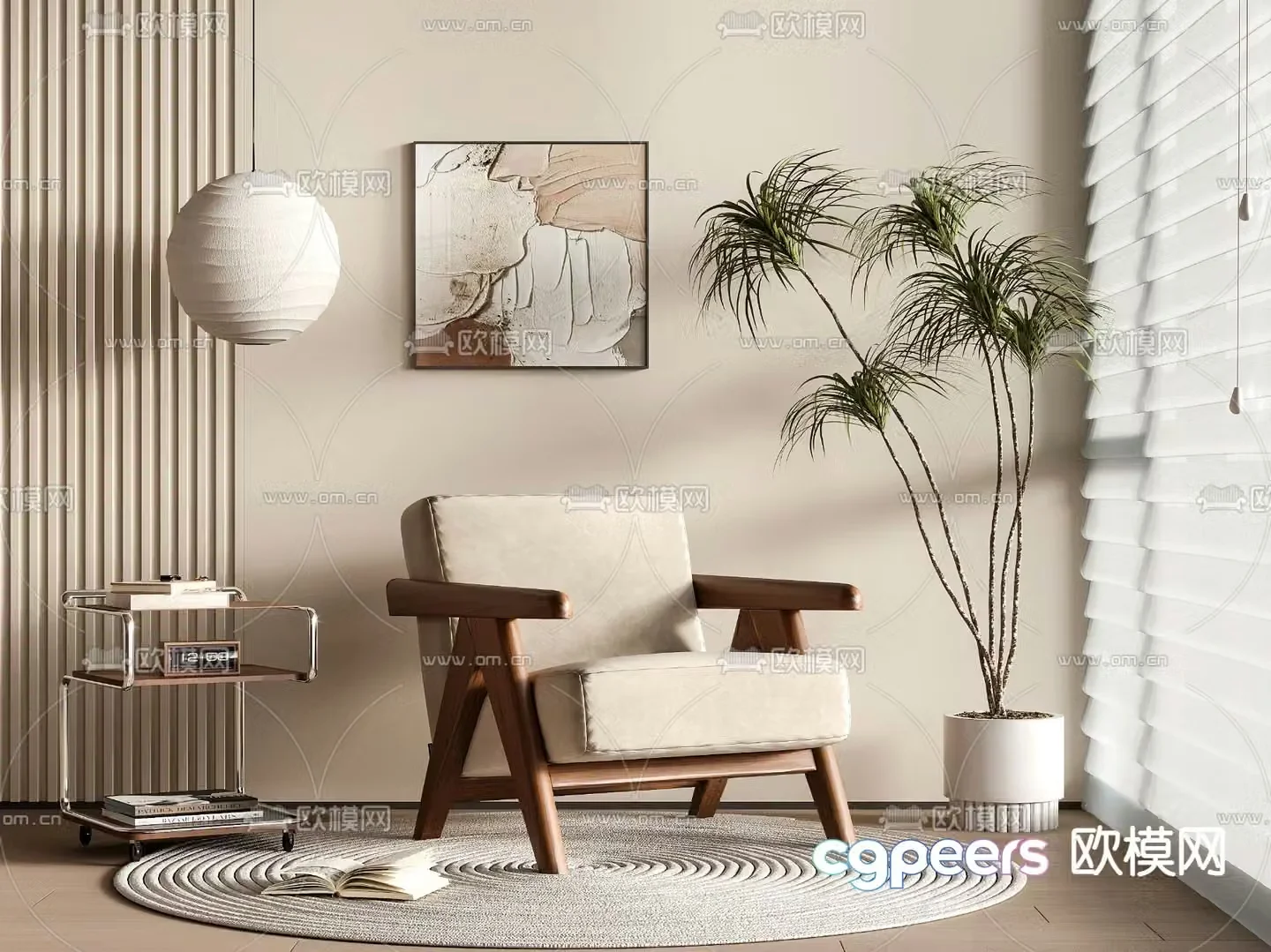 Medieval style chair leisure chair 3d model