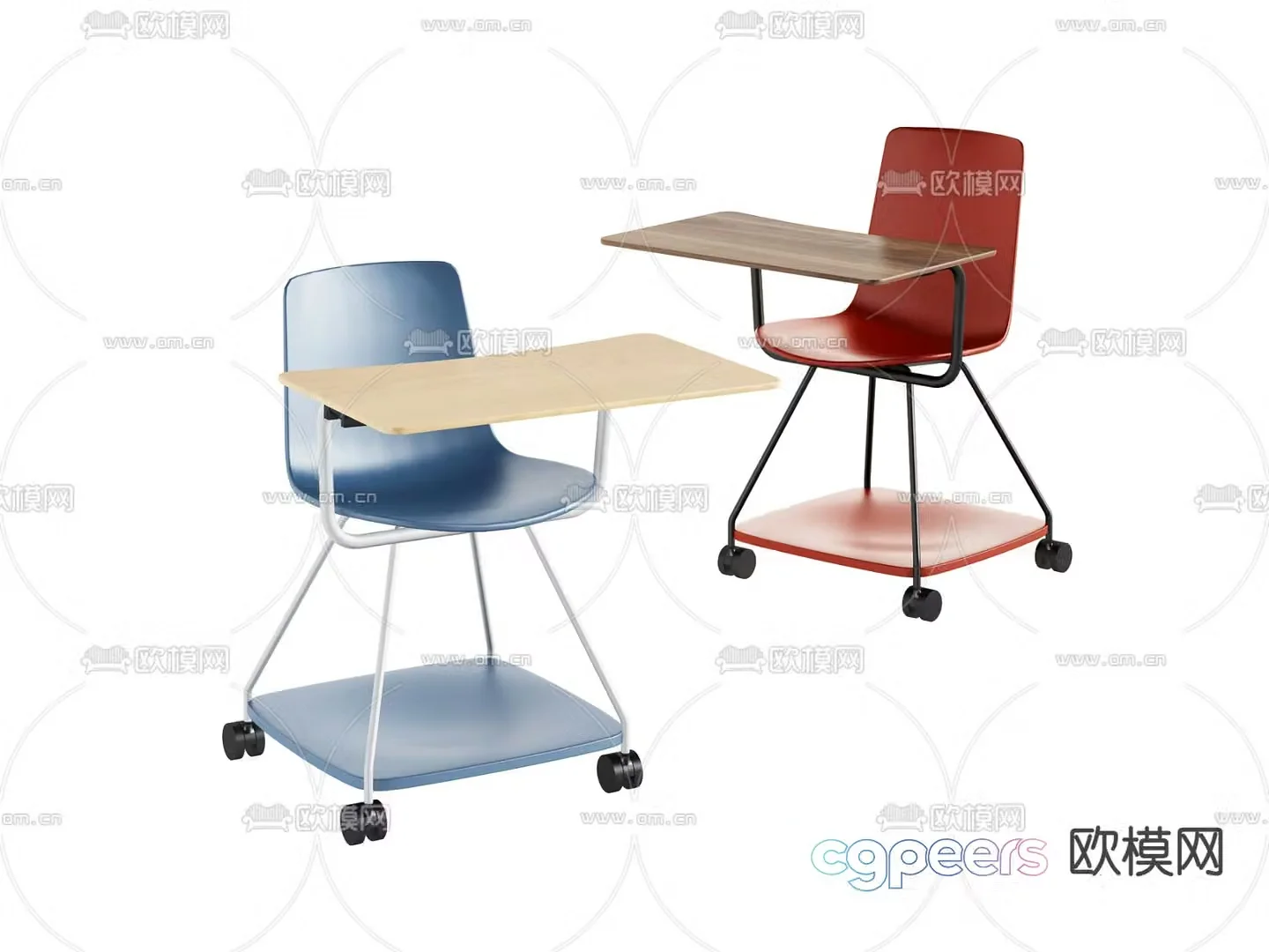 Modern seat training chair office chair 3d model