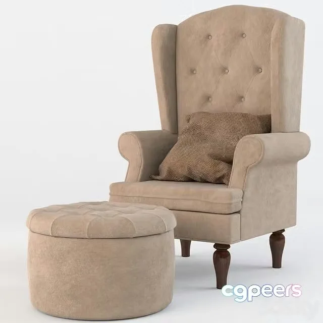 3ds Max Free – Chair and Ottoman