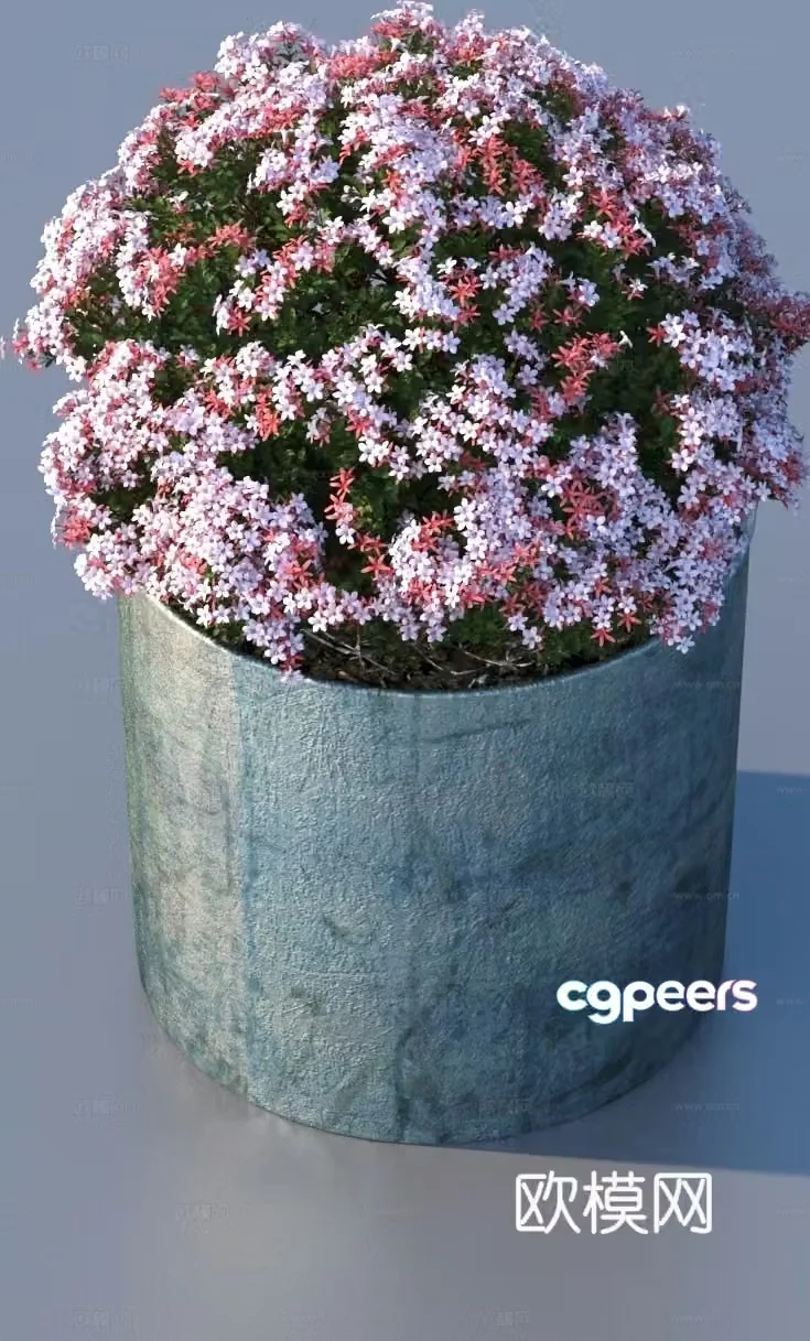 flowerpot potted plant green plant plant 3d model