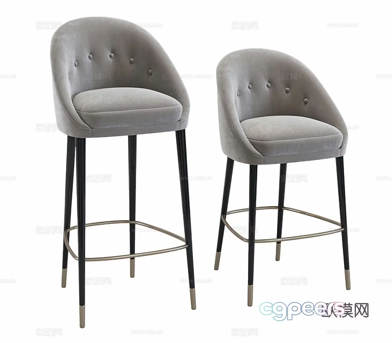 Light luxury bar chair Fabric bar chair Lamb velvet bar chair Simple bar chair Minimalist bar chair Leisure bar chair 3D model