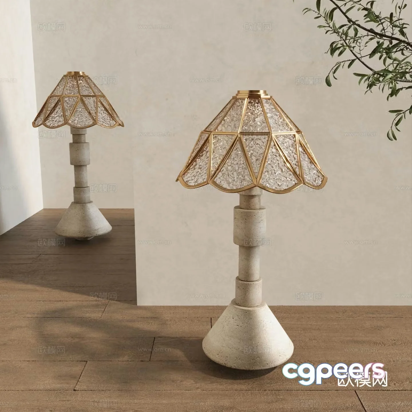 Wabi-sabi floor lamp mushroom lamp 3d model