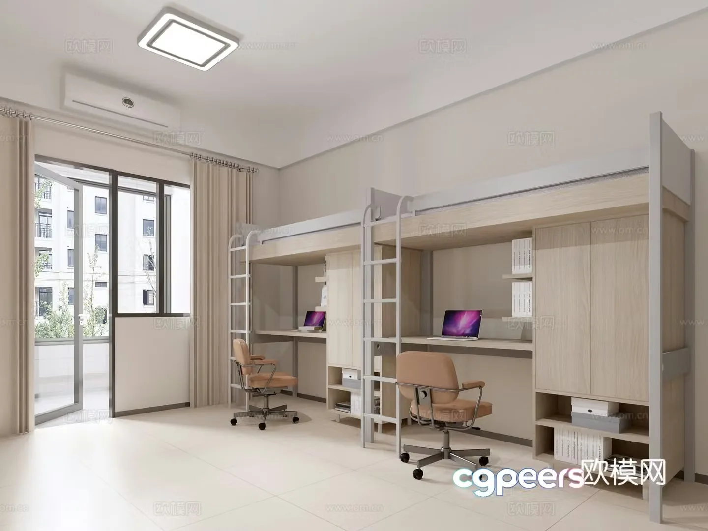 Modern student dormitory staff dormitory university dormitory school dormitory 3d model